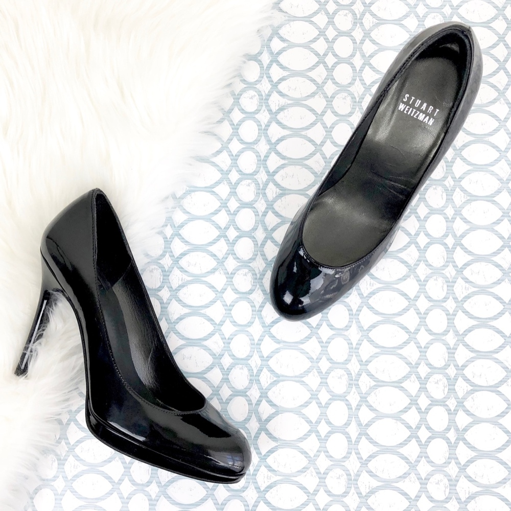 STUART WEITZMAN Black Patent Leather Heels